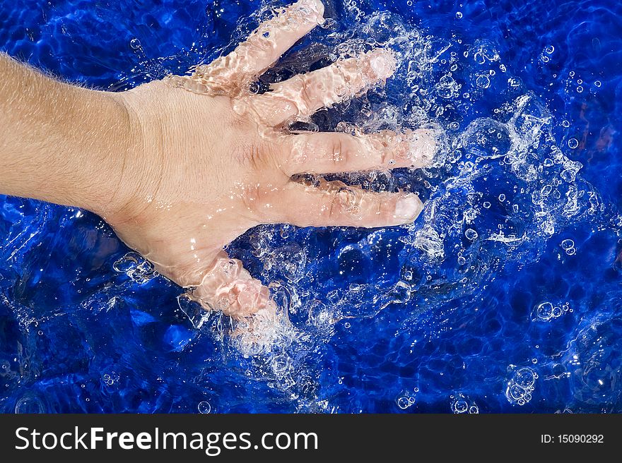 Blue Background with  water splashing. Blue Background with  water splashing