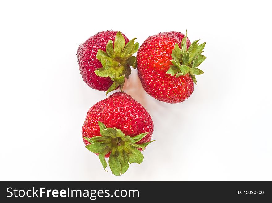 Strawberries isolated on a white background