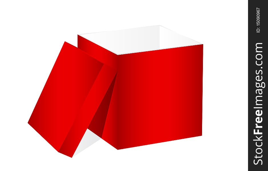 Illustration of the opened red box over white background