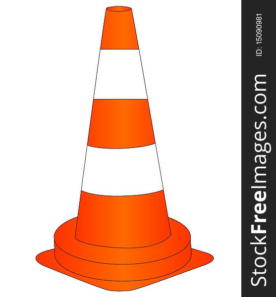 Illustration of the striped road sign over white background