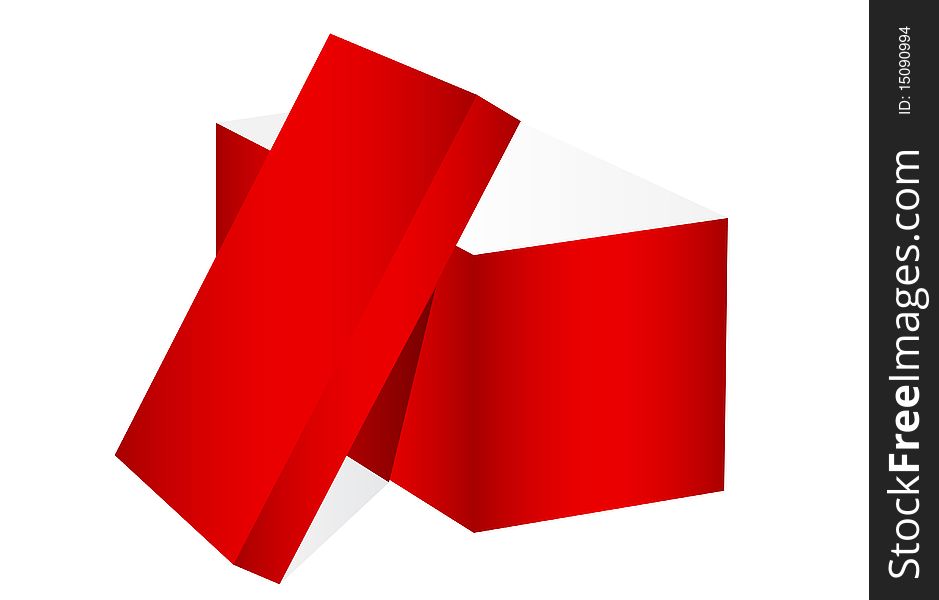 Illustration of the opened red box over white background