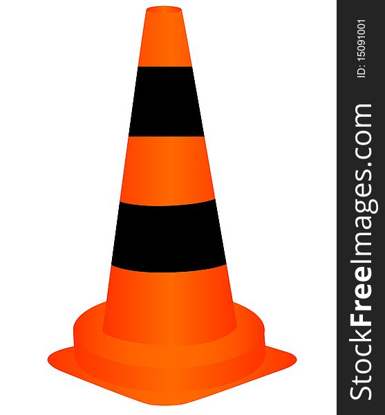 Illustration of the striped road sign over white background