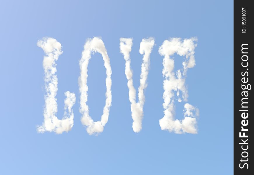 Love sign from clouds