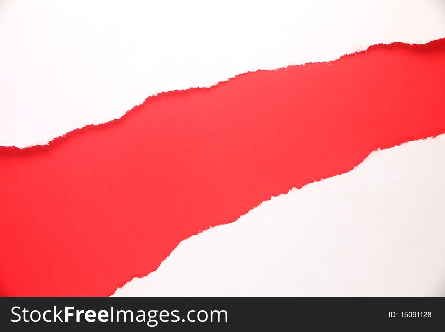White ripped paper with color paper background