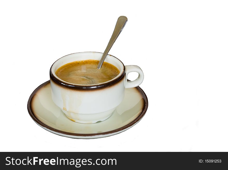 The cup of coffee in isolated over white