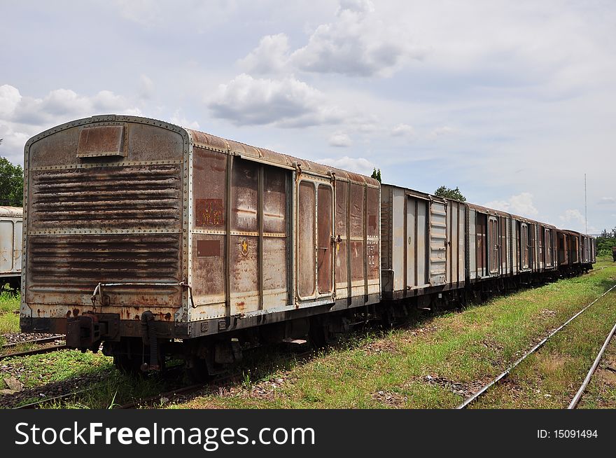 Old train bogy with sky