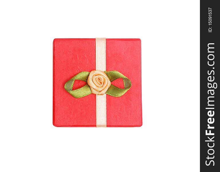 Square red gift object icon