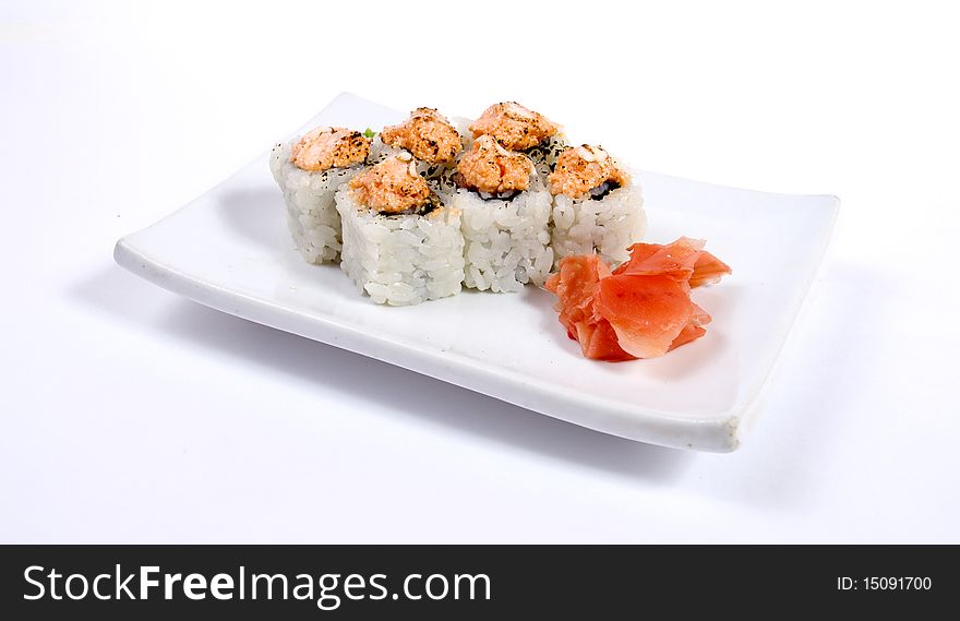 Photo of  rolled and sushi