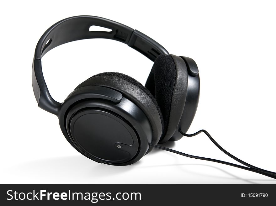 Modern headphones isolated over white background