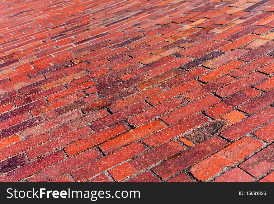 Old red bricks texture with perspective view. Old red bricks texture with perspective view