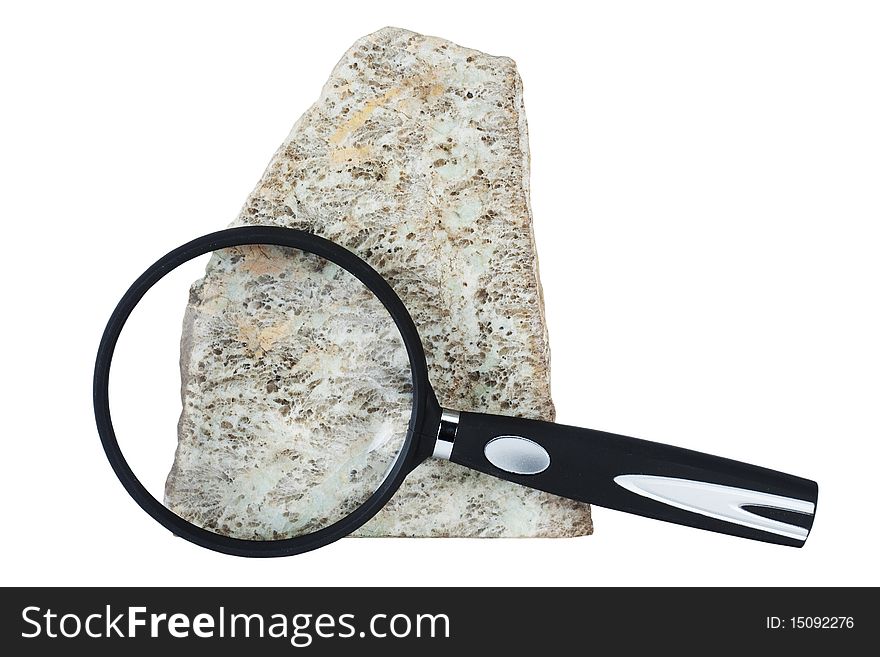 Obrazzec granite and magnifying glass