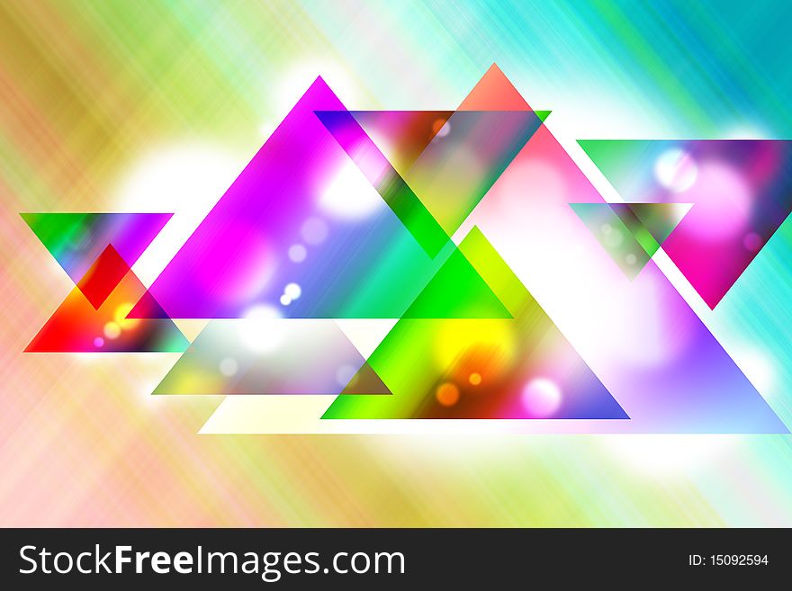 Abstract geometric triangle on motion background