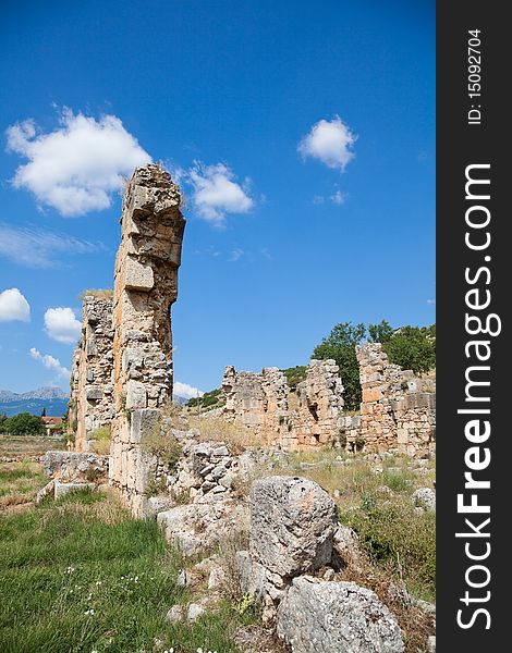 Ruins of the old Zaraka Monastery at Stymfalia in Greece.