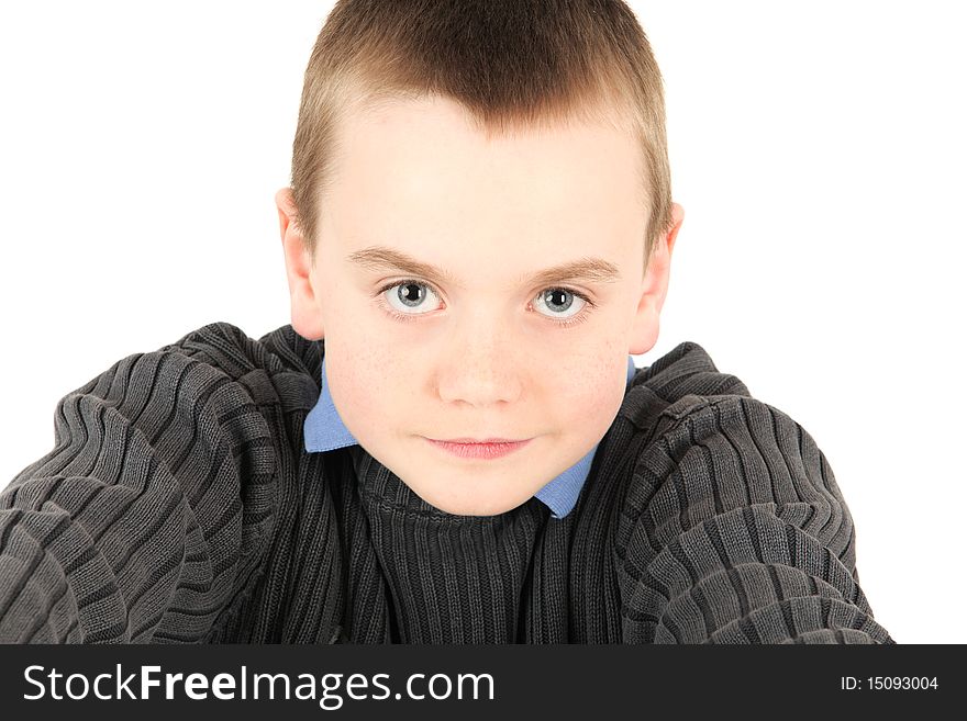 Portrait of young boy, studio shot