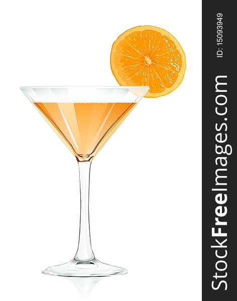 Illustration of Cherries cocktail glass. Illustration of Cherries cocktail glass