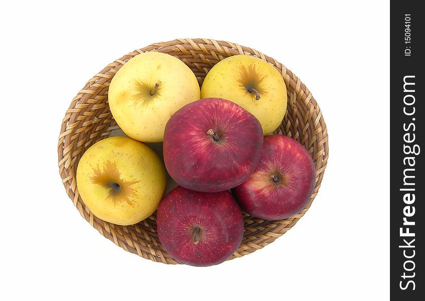 Yellow and red apples are shown in the picture. Yellow and red apples are shown in the picture.