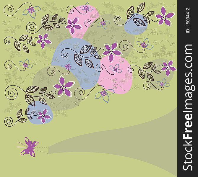 Cute floral pastel background vector illustration. Can be used as a greeting card. Cute floral pastel background vector illustration. Can be used as a greeting card.