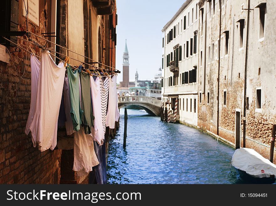 Water between houses in Venice
