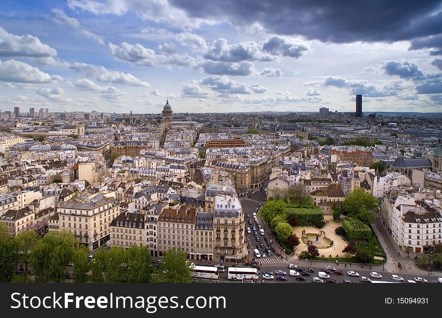 Panorama of Paris in the day time from the height. Panorama of Paris in the day time from the height