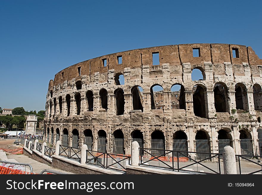 Street view of the Colloseum in Rome, Italy. Street view of the Colloseum in Rome, Italy