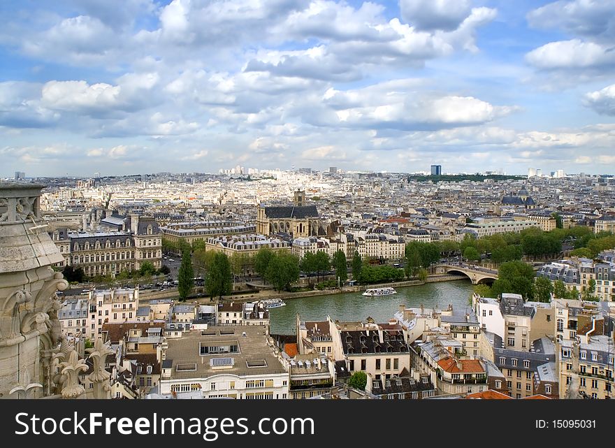 Panorama of Paris in the day time from the height. Panorama of Paris in the day time from the height