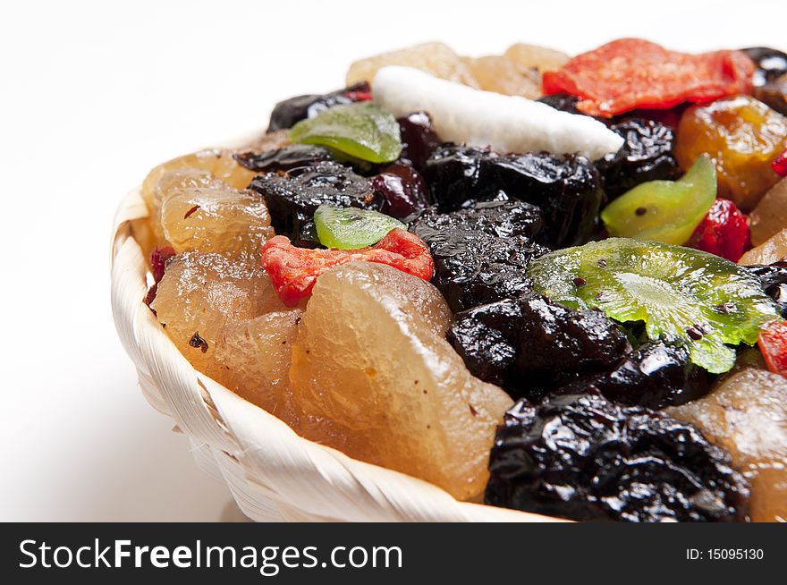 Mixed candied fruit preserved in Beijing, China, the speciality. Mixed candied fruit preserved in Beijing, China, the speciality