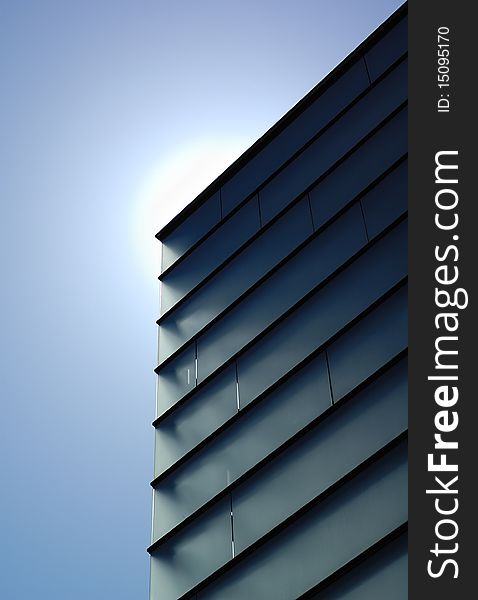 Modern business building against blue sky. Modern business building against blue sky