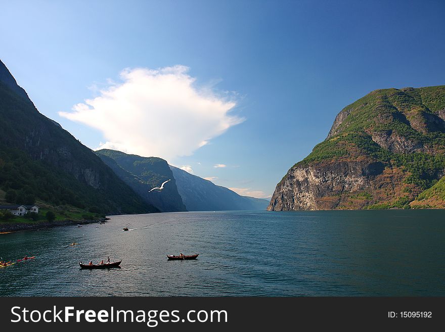 Fantastic nature and pictorial landscapes in Norway Sognefiord