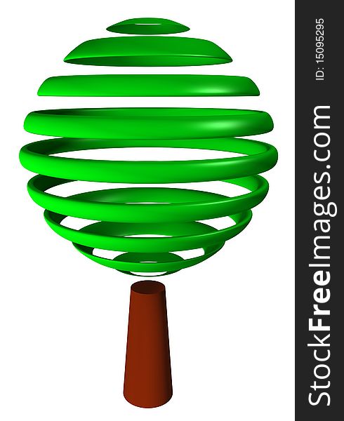 Green tree made from circle on isolated white background. Green tree made from circle on isolated white background