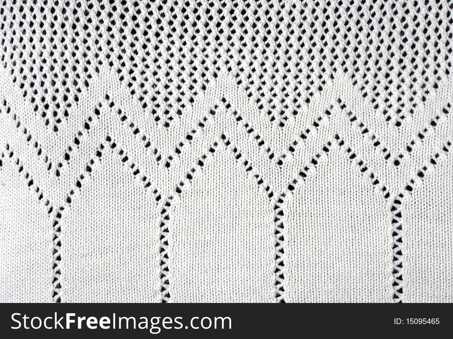 Nice white closeup knitting texture with many little black wholes