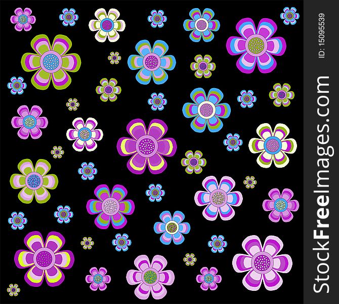 Set of flowers in different shapes, color. Set of flowers in different shapes, color