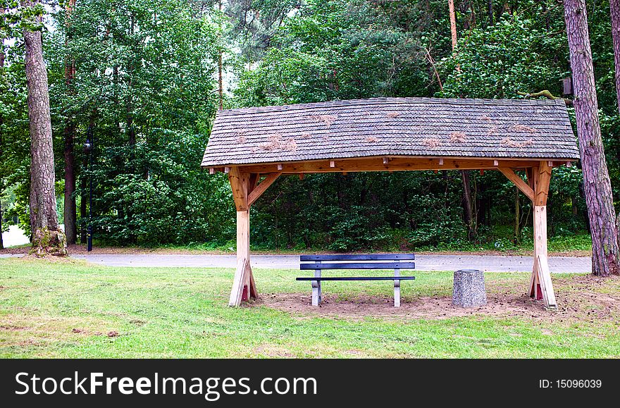 Park Bench Rest Area at summer. Park Bench Rest Area at summer
