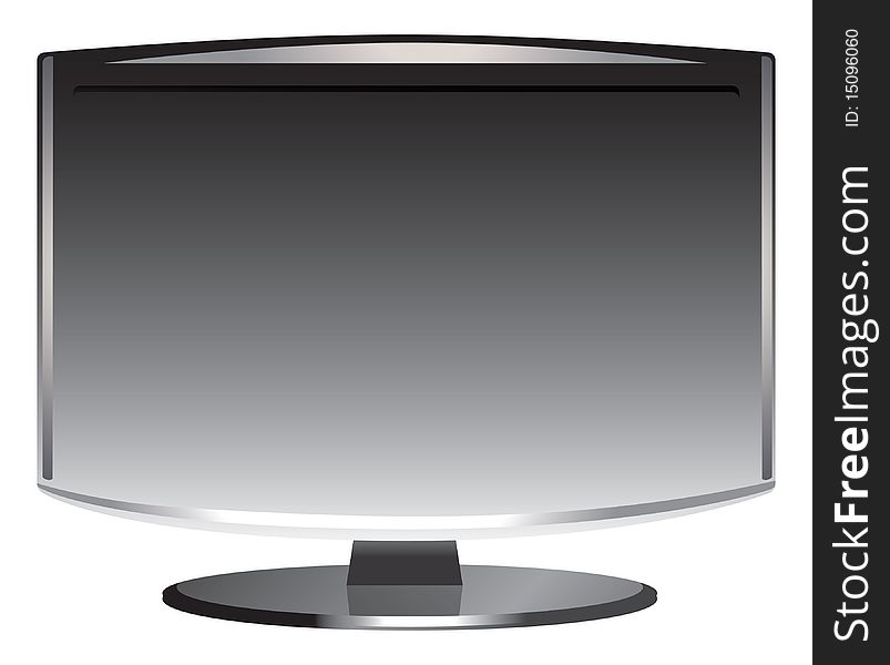 Cartoon vector illustration of a TV flat screen