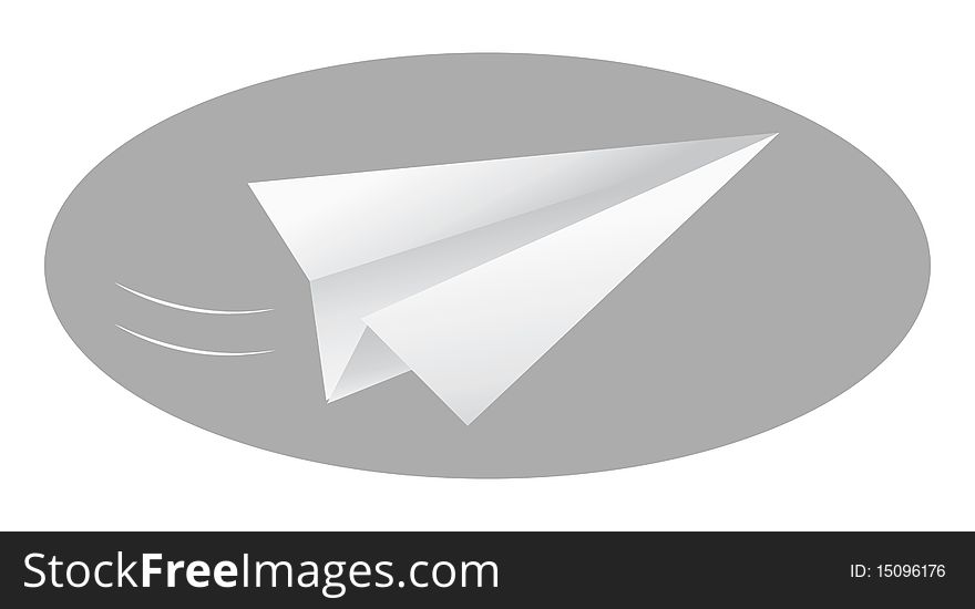 Cartoon vector illustration of a paper airplane
