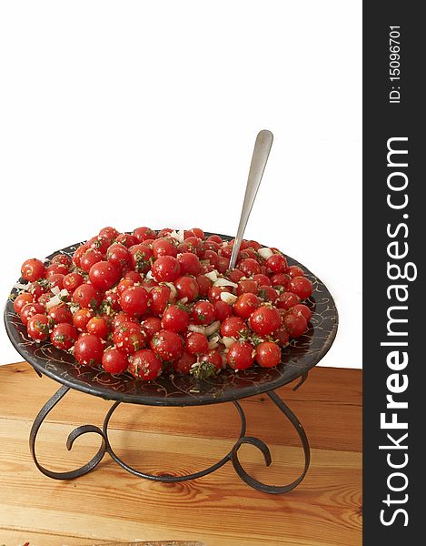 Fresh cherry tomato  salad in bowl . Fresh cherry tomato  salad in bowl .