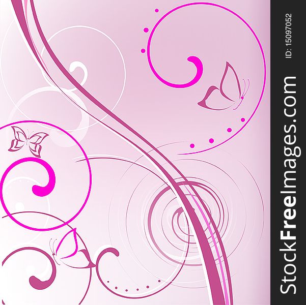 The beautiful, bright, pink-white vector image. The beautiful, bright, pink-white vector image