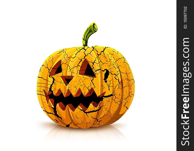 Isolated Halloween pumpkin with clip path