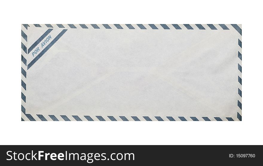 Vintage airmail envelope, clipping path.