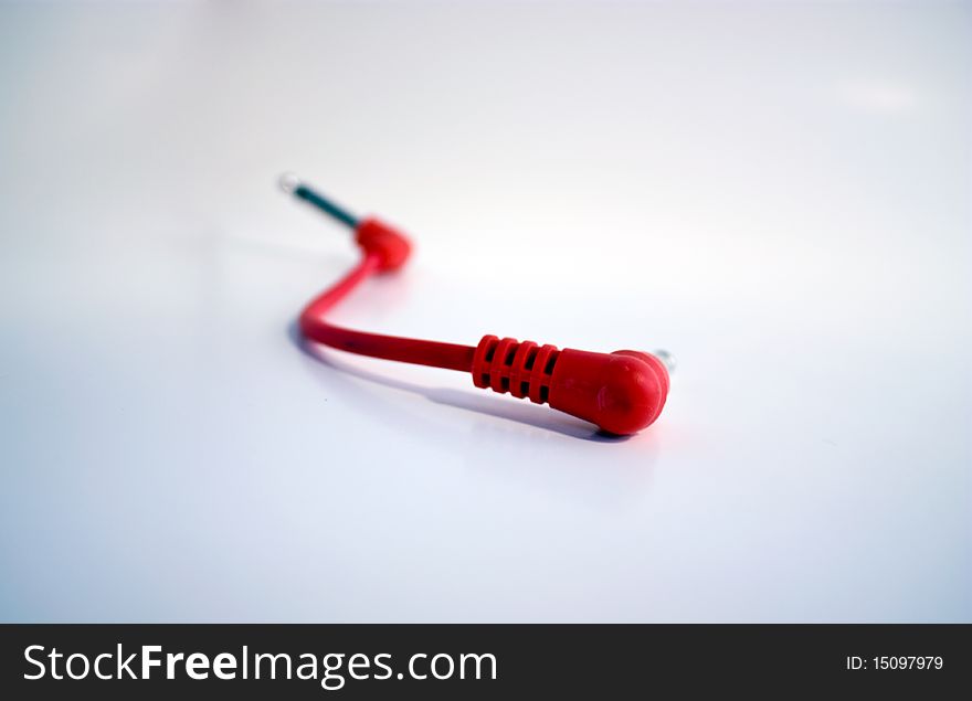 Red Input Cord isolated on white.