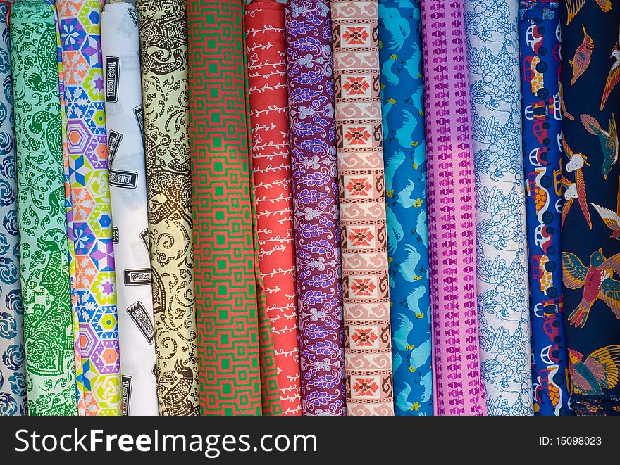 This picture is a group of Thai cloth prints. This picture is a group of Thai cloth prints