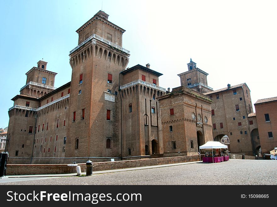 This is the estense castle in ferrara, Italy.