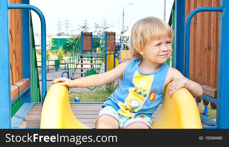 Adorable Child On Playground