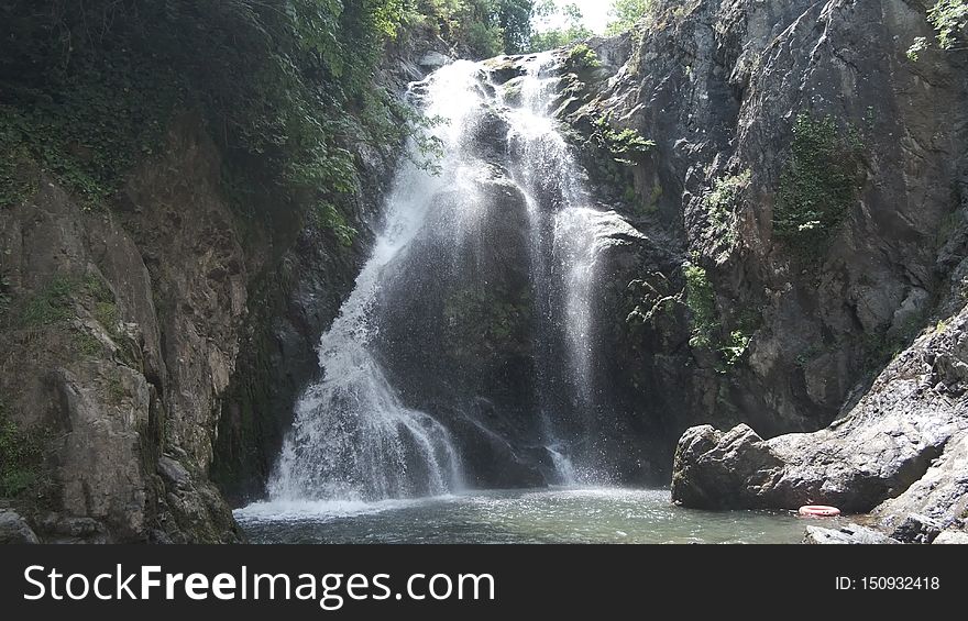 Waterfall. Image of magnificent waterfall flowing from the depths of the forest. Sudusen waterfall. Yalova, Turkey