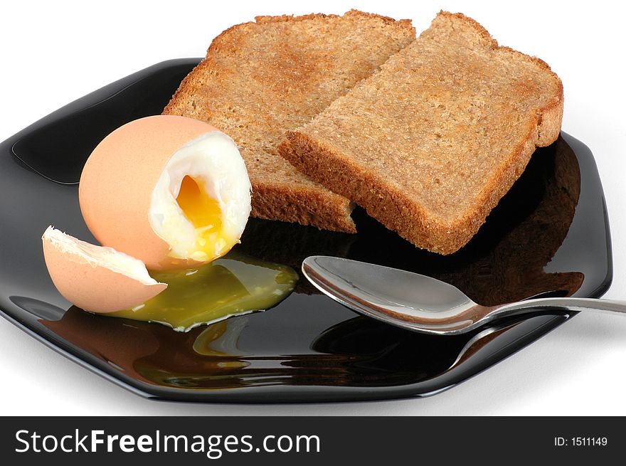 Soft boiled egg and toast
