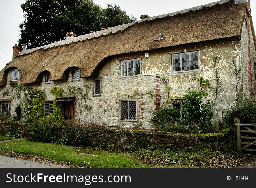 Thatched House in a Rural Village in England. Thatched House in a Rural Village in England