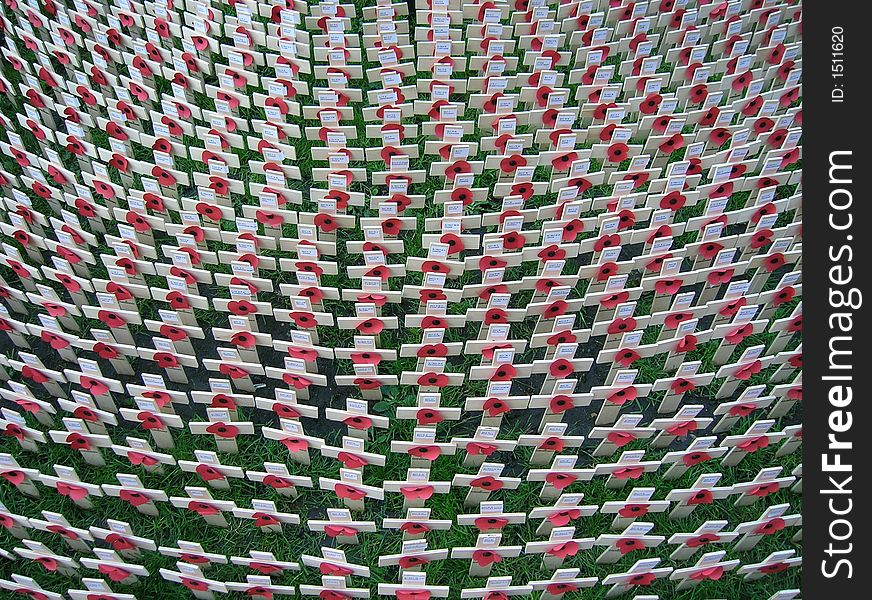 Memorials outside London's Westminster Abbey for Remembrance Day. Memorials outside London's Westminster Abbey for Remembrance Day