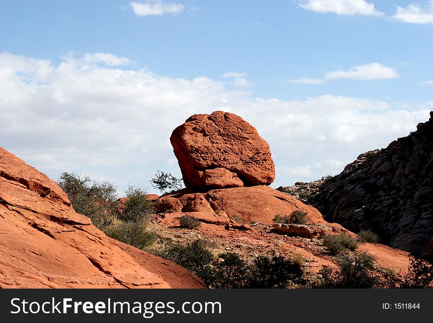 Red rock formations in the park