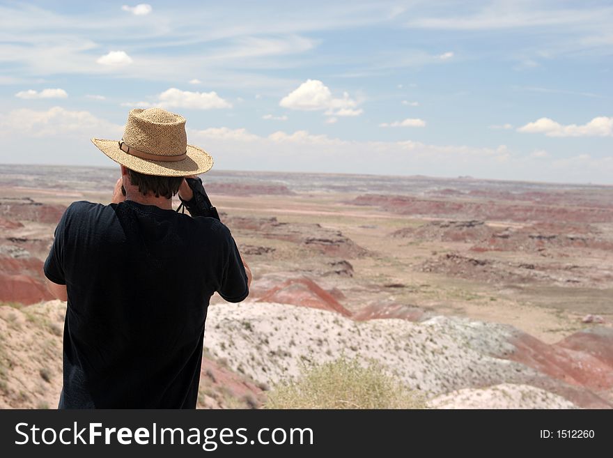 Photographer at the painted desert