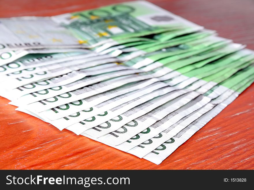 Stack of 100 banknotes money. Stack of 100 banknotes money