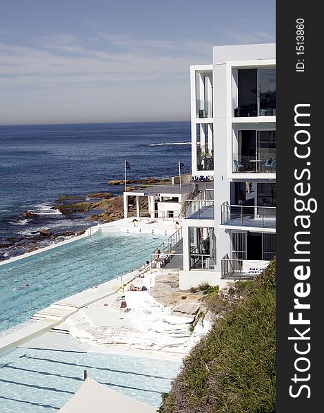 Outdoor Pool At The Famous Bondi Beach In Sydney, Australia